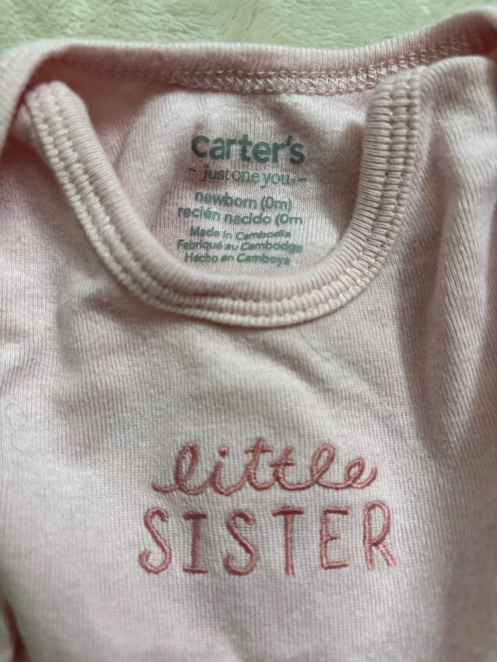 Little Sister One-Piece Bodysuit Pants - Brown & Pink 3 piece set newborn girl